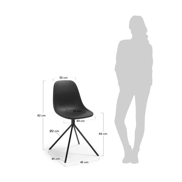 Set od 2 crne blagovaonske stolice La Forma Mint-image-2