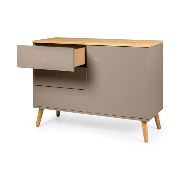 Smeđa niska komoda u dekoru hrasta 109x79 cm Dot – Tenzo-image-3