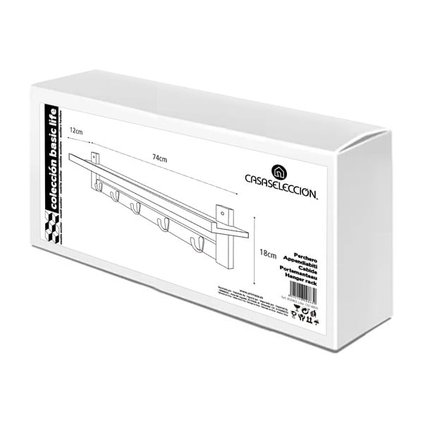 Zidna vješalica od bambusa s policom - Casa Selección-image-4