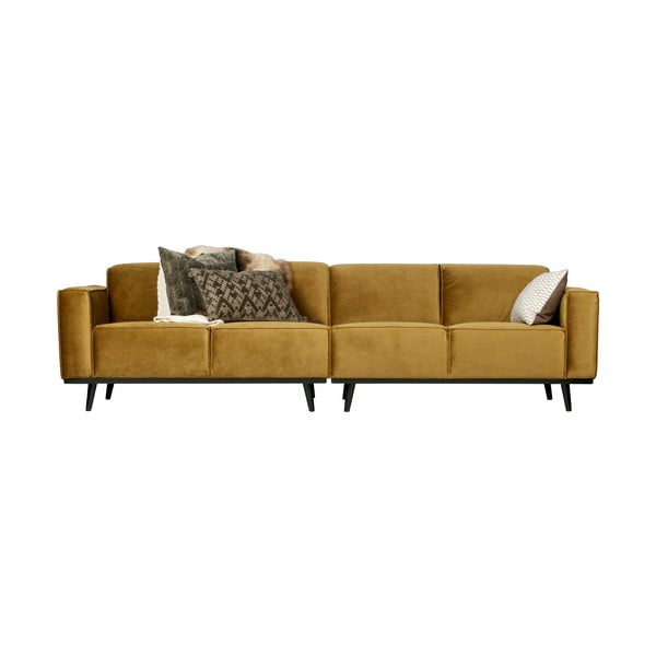 Žuta  baršunasti sofa 280 cm Statement – WOOOD-image-3