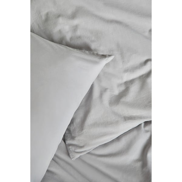 Svijetlo siva posteljina za bračni krevet od stonewashed pamuka Bonami Selection, 200 x 200 cm-image-1