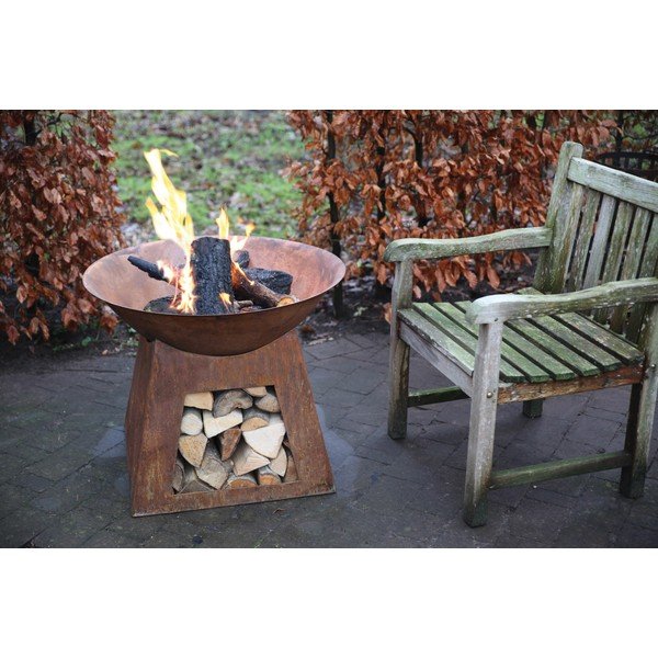 Metalni kamin s pladnjem za drva Esschert Design Camping-image-1