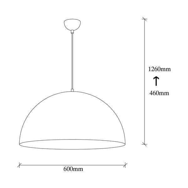 Crna viseća svjetiljka s metalnim sjenilom ø 60 cm Coppa – Opviq lights-image-4