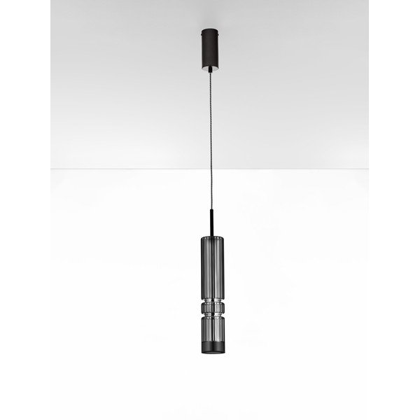 Siva staklena LED viseća svjetiljka ø 8 cm Bento – Nova Luce-image-3