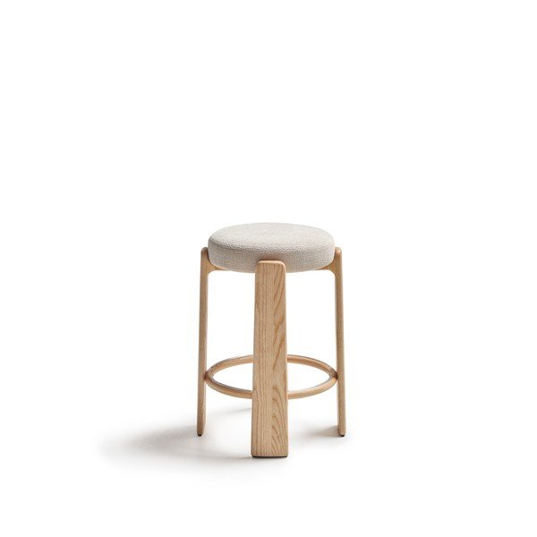 Bež/u svijetloj prirodnoj boji barska stolica od čvrste jeseni (visine sjedala 75 cm) Granite – Kave Home-image-2