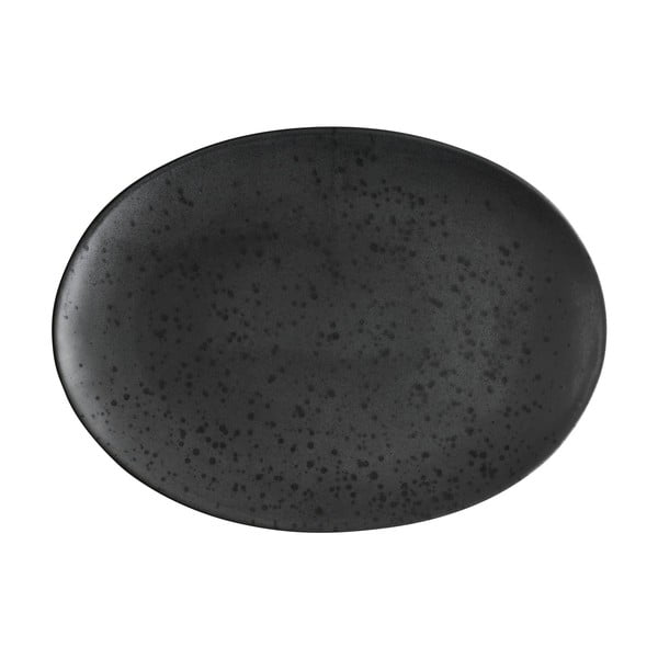 Crna zemljana ovalna zdjela za posluživanje Bitz Basics Black, 45 x 34 cm