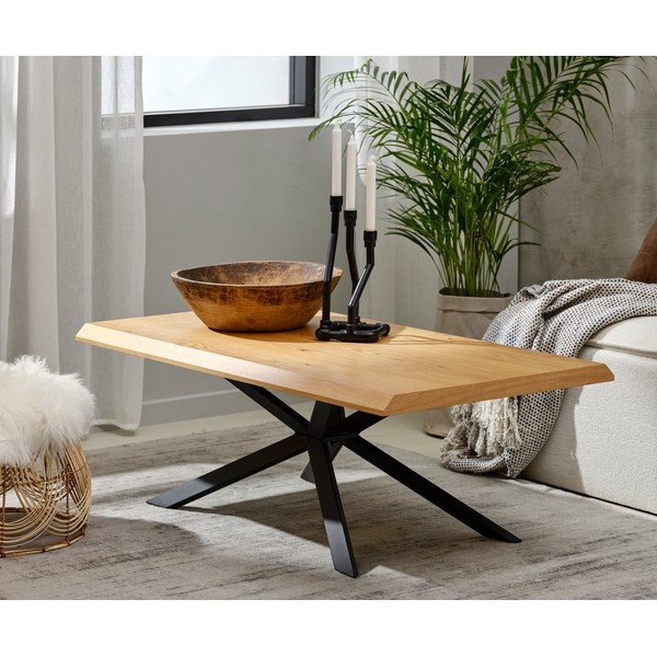 Stolić za kavu s pločom stola u dekoru hrasta u prirodnoj boji 68x130 cm Arno – Unique Furniture-image-1