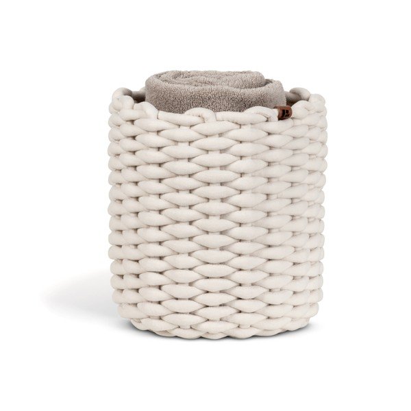 Tekstilna košara ø 25x25 cm Peach Skin Round M – Bigso-image-4