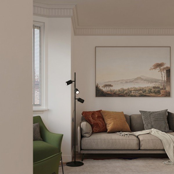 Crna stojeća svjetiljka aluminijska sa savitljivom konstrukcijom (visina 155 cm) Gleam – Sollux-image-3