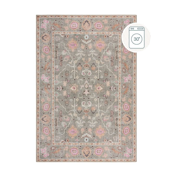 Svijetlo zeleni periv tepih 115x170 cm Una Floral – Flair Rugs