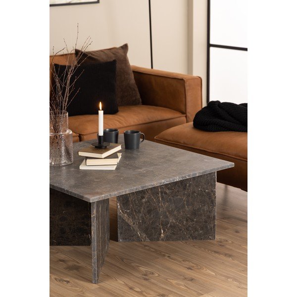 Crni mramorni stolić za kavu 90x90 cm Vega – Actona-image-1