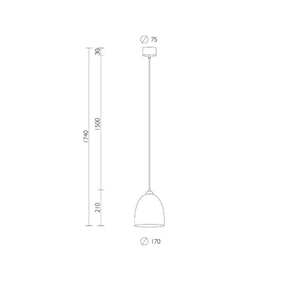 Viseća lampa u zlatnoj boji s bijelim kabelom Sotto Luce Awa-image-3