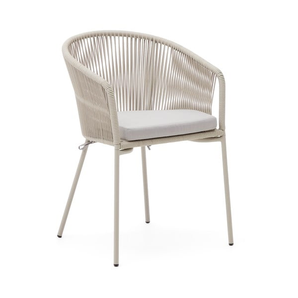 Krem metalna/podstavljena vrtna stolica Yanet – Kave Home