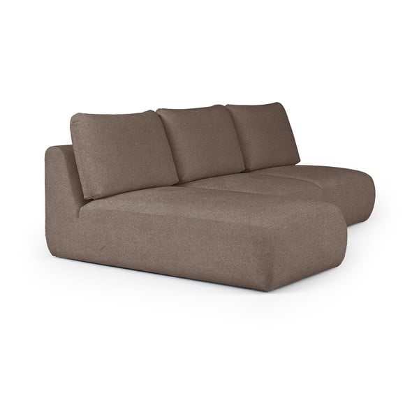Smeđa kutna garnitura od bouclé tkanine (s lijevim kutom/s ležaljkom) Mirel – Rodier-image-2