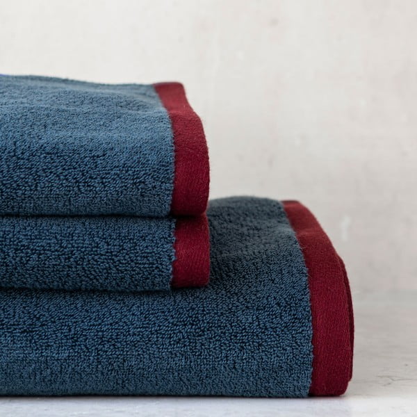 Tamno plavi/sivi ručnik od organskog pamuka od frotira 70x133 cm Soft – Mette Ditmer Denmark-image-2