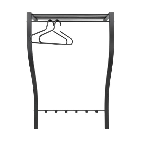 Crna metalna zidna vješalica s policom 75 cm Carve – Spinder Design-image-2