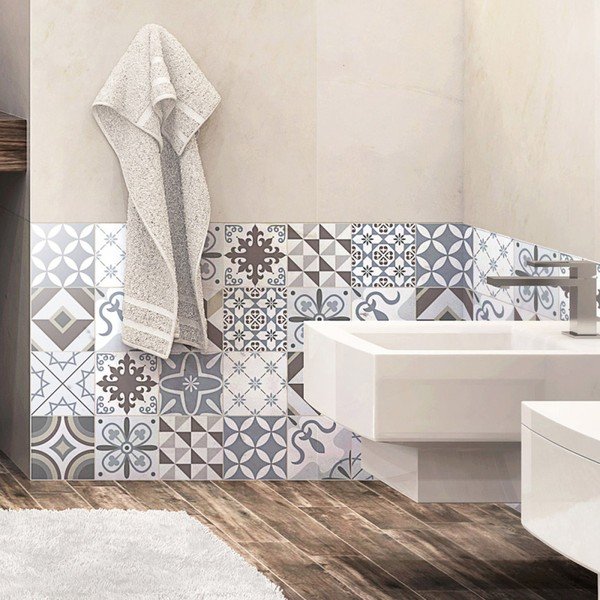 Set od 24 dekorativne naljepnice za zid Ambiance Mosaik Portugal, 15 x 15 cm-image-4