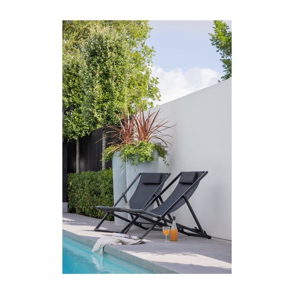 Crna metalna sklopiva vrtna ležaljka Esper – Exotan-image-2