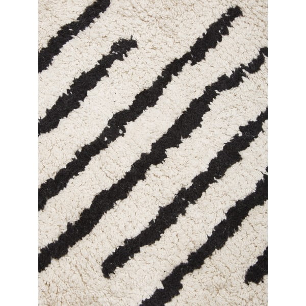 Bež-crni ručno tkani pamučni tepih Westwing Collection Fini, ø 150 cm-image-1