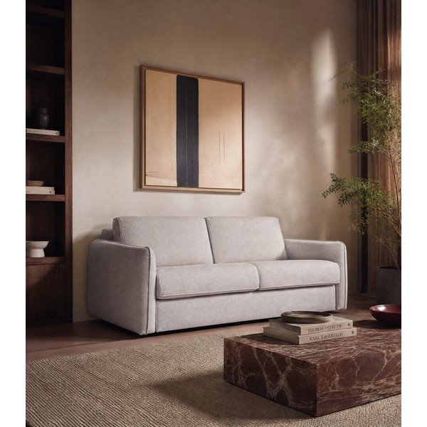 Bež sofa za spavanje/sklopiva od šenila 189 cm Storm – Scandic-image-1
