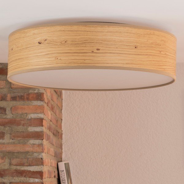 Svjetlosmeđa stropna svjetiljka sa sjenilom od prirodnog furnira Sotto Luce Ocho, ⌀ 40 cm-image-4