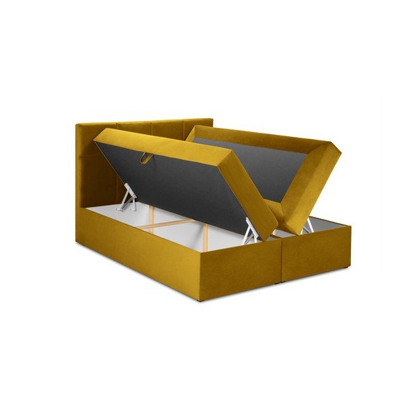 Žuti baršunasti bračni krevet Mazzini Beds Mimicry, 180 x 200 cm-image-4