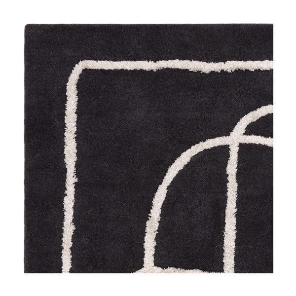 Crni ručno rađen vuneni tepih 160x230 cm Matrix – Asiatic Carpets-image-2
