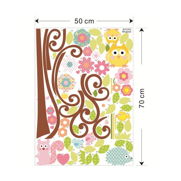 Zidna naljepnica Ambiance Tree and Owl-image-1