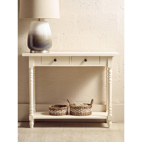 Pomoćni stol od masivnog bora boje slonovače 35x96 cm Heritage – Premier Housewares-image-4