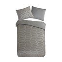 Siva/smeđa posteljina za krevet za jednu osobu/za produženi krevet od mikrovlakana 140x220 cm Pure Zigzag – Good Morning