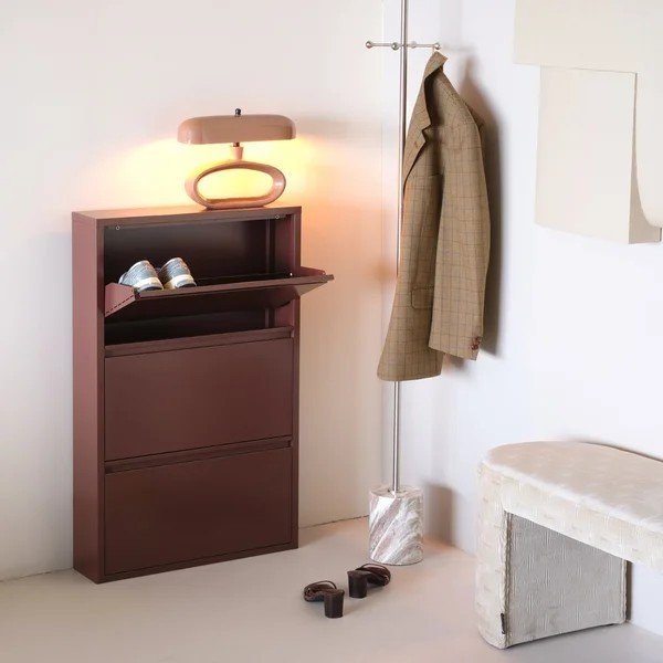 Bordo metalni preklopni ormarić za cipele 66x103x16 cm Sabine – WOOOD-image-2