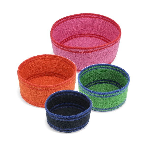Košare u setu 4 kom od jute ø 23x11 cm – Rex London