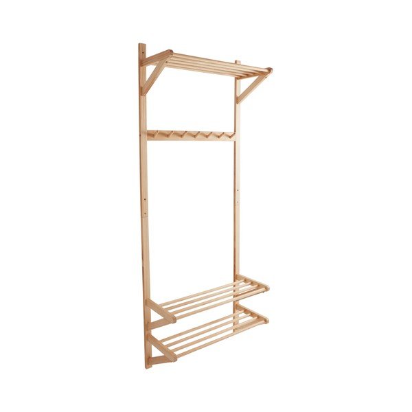 Set za hodnik od masivnog bora u svijetloj prirodnoj boji 75x190x32 cm Cole – Jotex