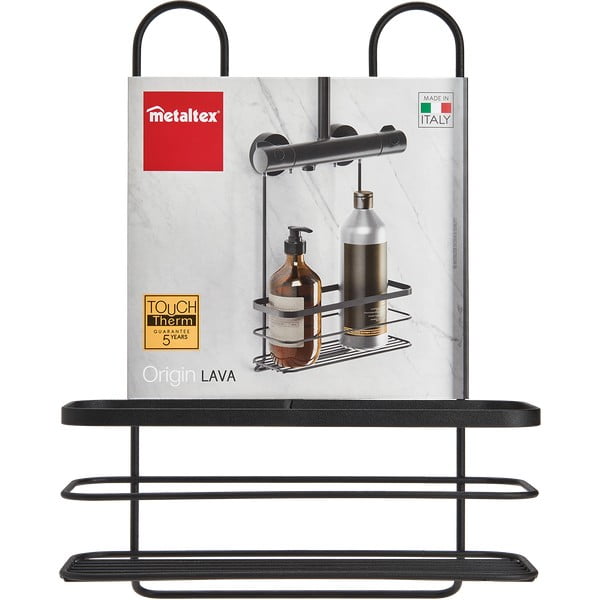 Crna viseća kupaonska polica Metaltex Origin-image-2
