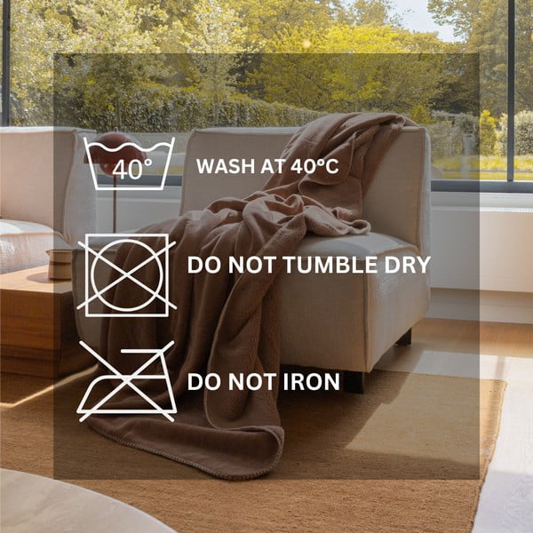 Smeđe-siva deka od mikropliša 150x200 cm Tomo – Tiseco Home Studio-image-3