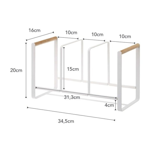 Bijelo postolje za tanjure s detaljima od bukovine YAMAZAKI Tosca-image-3