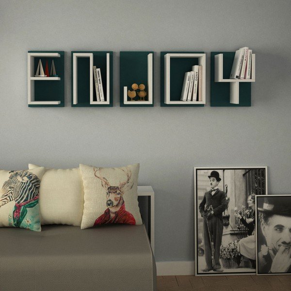 Set od 5 Homitis Enjoy Mustard zidnih polica-image-1