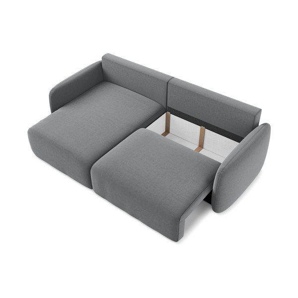 Siva baršunasti sklopiva/s prostorom za odlaganje kutna garnitura (s lijevim kutom/s ležaljkom) Kalena – Makamii-image-4