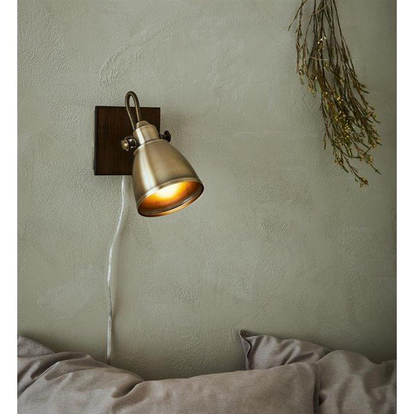 Smeđa zidna svjetiljka Markslöjd Native, visina 18,5 cm-image-2