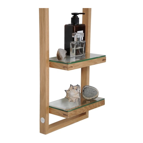 Zidne police od hrastovog drveta Wireworks Zone, visine 81 cm-image-2