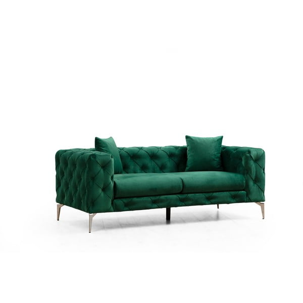 Tamno zelena baršunasti sofa 197 cm Como – Artie