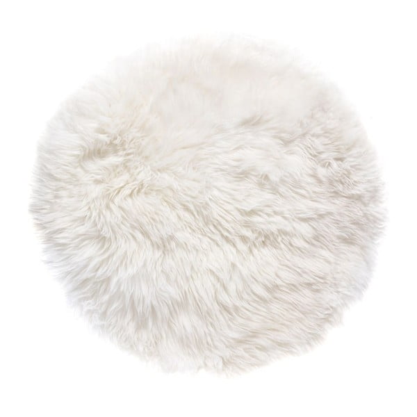 Bijela prostirka od ovčje kože Royal Dream Zeland, ⌀ 70 cm