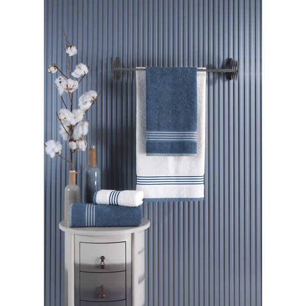 Bijeli/plavi pamučni set ručnika 4 kom – Mila Home-image-2