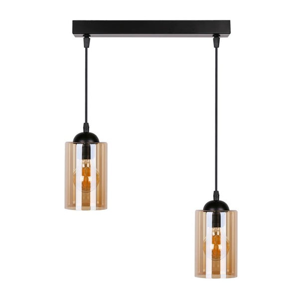 Crna visilica sa staklenim sjenilom 10x34 cm Bistro - Candellux Lighting-image-2