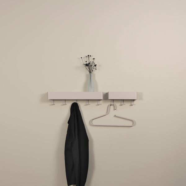 Smeđe-siva metalna zidna vješalica s policom 52 cm Dax Play – Spinder Design-image-1