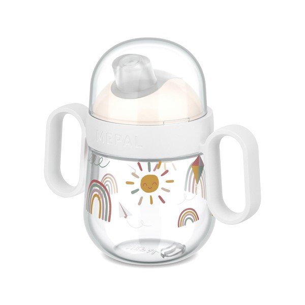 Bež plastična dječja šalica 200 ml Sunshine & Rainbow – Mepal