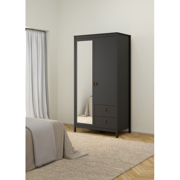 Crni ormar s ogledalom 102x199x58 cm Madrid – Tvilum-image-1