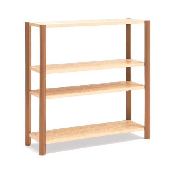 Ciglasti/u svijetloj prirodnoj boji regal u dekoru hrasta 126x128x43 cm Bona – Teulat-image-2