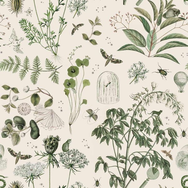 Tapeta od netkane tkanine 100 cm x 280 cm Green Botanical Stories – Dekornik