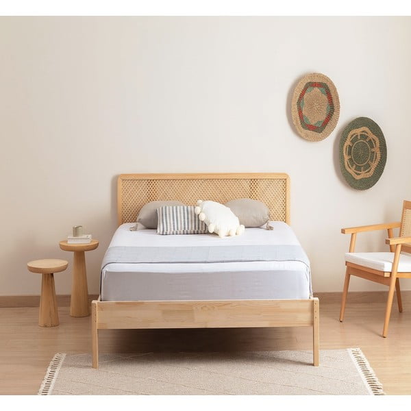 Krevet od masivne smreke s podnicom 90x200 cm u prirodnoj boji Izabelya – Kalune Design-image-2